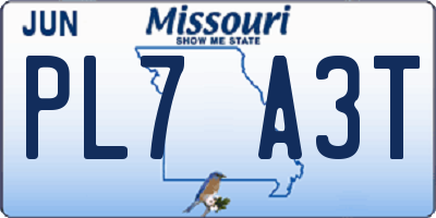 MO license plate PL7A3T