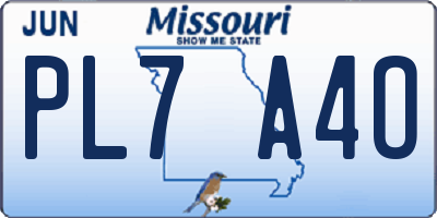 MO license plate PL7A4O