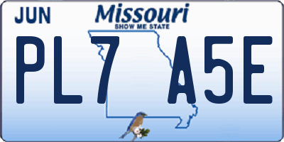 MO license plate PL7A5E