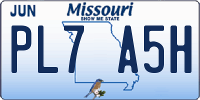MO license plate PL7A5H