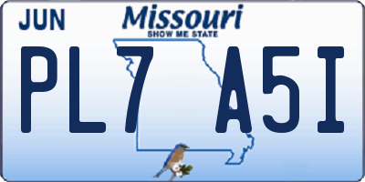 MO license plate PL7A5I