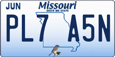MO license plate PL7A5N