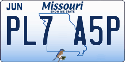 MO license plate PL7A5P