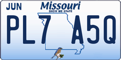 MO license plate PL7A5Q
