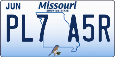 MO license plate PL7A5R