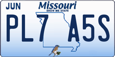 MO license plate PL7A5S