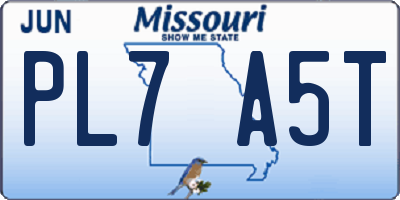 MO license plate PL7A5T