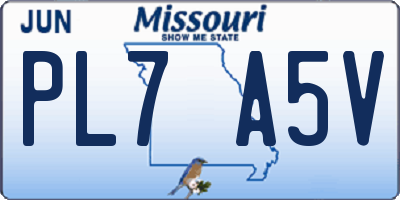 MO license plate PL7A5V