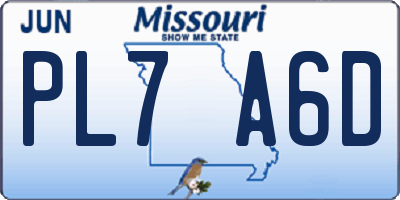 MO license plate PL7A6D