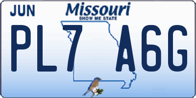 MO license plate PL7A6G