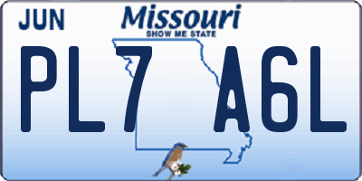 MO license plate PL7A6L