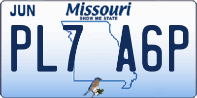 MO license plate PL7A6P