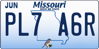 MO license plate PL7A6R