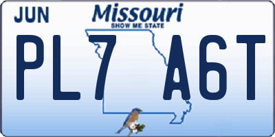 MO license plate PL7A6T