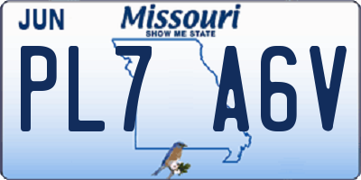 MO license plate PL7A6V