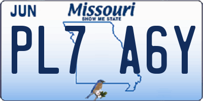 MO license plate PL7A6Y