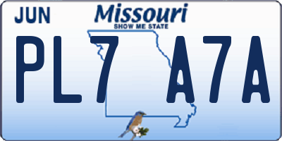 MO license plate PL7A7A