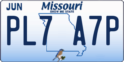 MO license plate PL7A7P