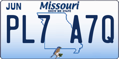 MO license plate PL7A7Q