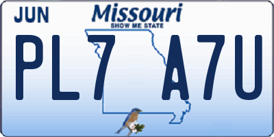 MO license plate PL7A7U
