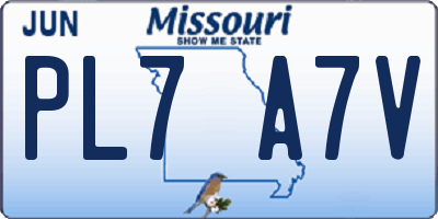 MO license plate PL7A7V