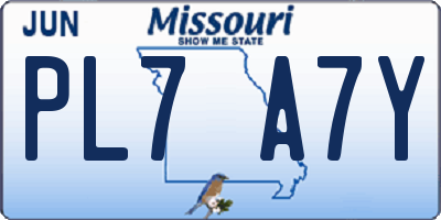 MO license plate PL7A7Y