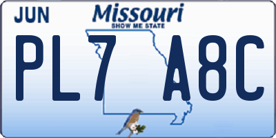 MO license plate PL7A8C