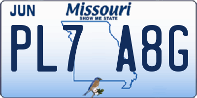 MO license plate PL7A8G