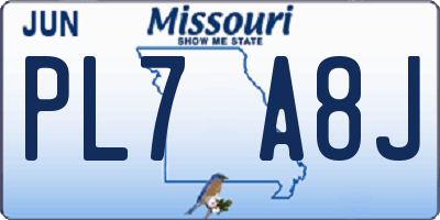 MO license plate PL7A8J