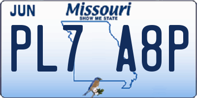 MO license plate PL7A8P
