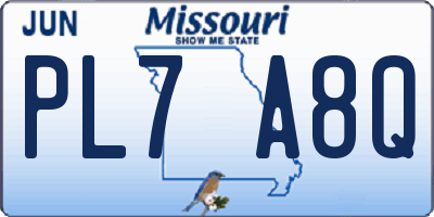 MO license plate PL7A8Q
