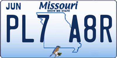 MO license plate PL7A8R