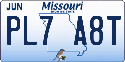 MO license plate PL7A8T
