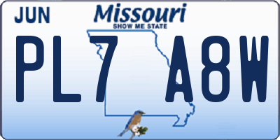 MO license plate PL7A8W