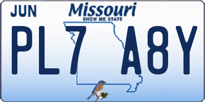 MO license plate PL7A8Y