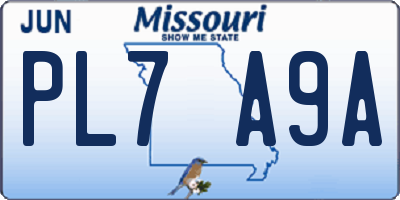 MO license plate PL7A9A