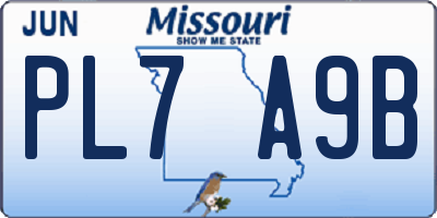 MO license plate PL7A9B