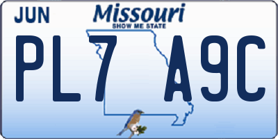MO license plate PL7A9C