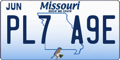 MO license plate PL7A9E