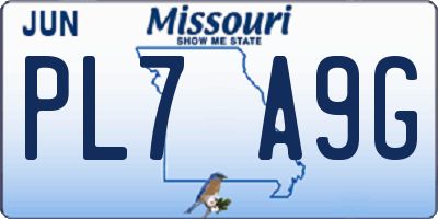 MO license plate PL7A9G