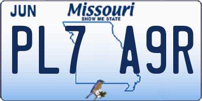 MO license plate PL7A9R