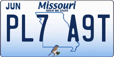 MO license plate PL7A9T