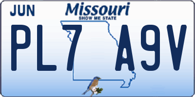 MO license plate PL7A9V
