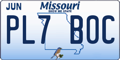 MO license plate PL7B0C