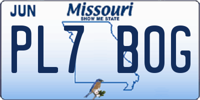 MO license plate PL7B0G