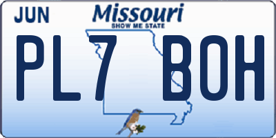 MO license plate PL7B0H
