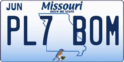 MO license plate PL7B0M