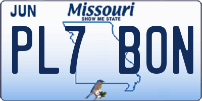 MO license plate PL7B0N
