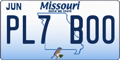 MO license plate PL7B0O