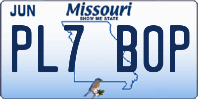 MO license plate PL7B0P